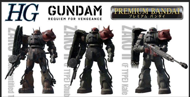 P-Bandai: HG 1/144 Zaku II F-type Chubs’ y Kale’s + Conjunto de piezas de Zaku II Solari no identificado (Réquiem por la venganza)
